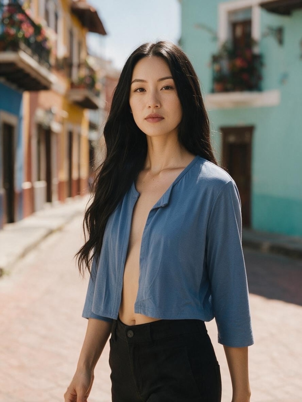 Blue Cropped Jacket